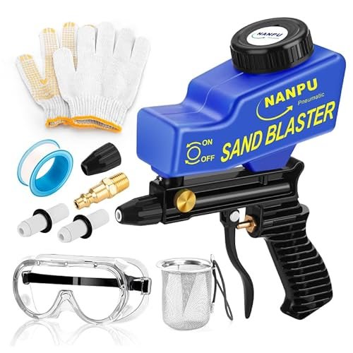 NANPU Light-Duty Air Sandblaster Gun Kit with Gravity Feed