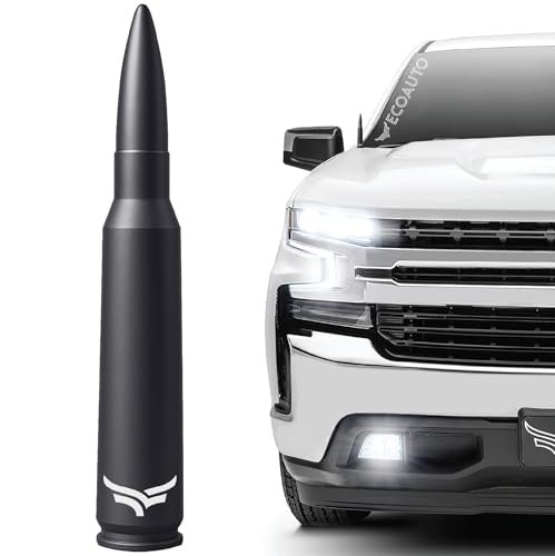 50 Cal Badass Bullet Antenna® Fits Chevy Silverado GMC...
