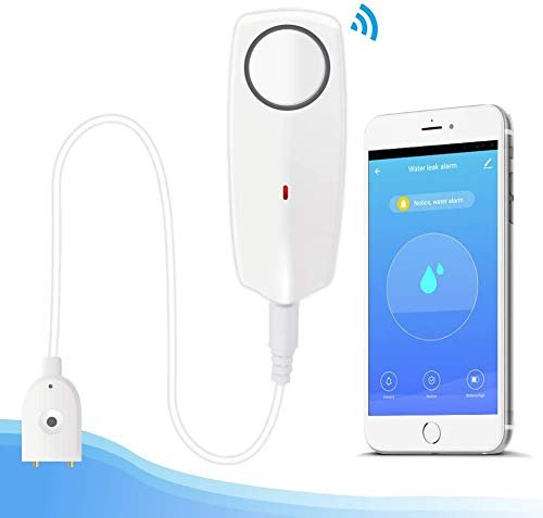 Water Alarm Sensor with 80dB Loud Sound WiFi Smart...