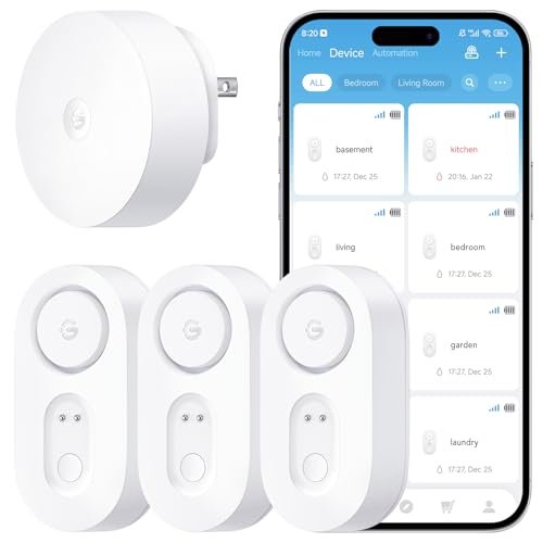 GoveeLife Upgraded Smart Water Leak Detector 1s WiFi Sensor...