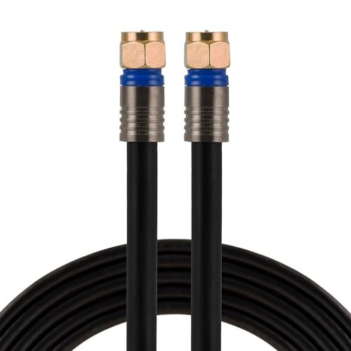 GE RG6 Coaxial Cable, 25 Ft. F-Type Quad Shielded