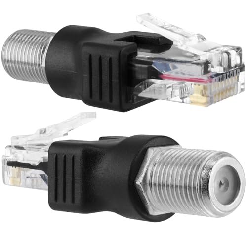 BERANMEY RF to RJ45 Converter Adapter, 2 Pack Coaxial...