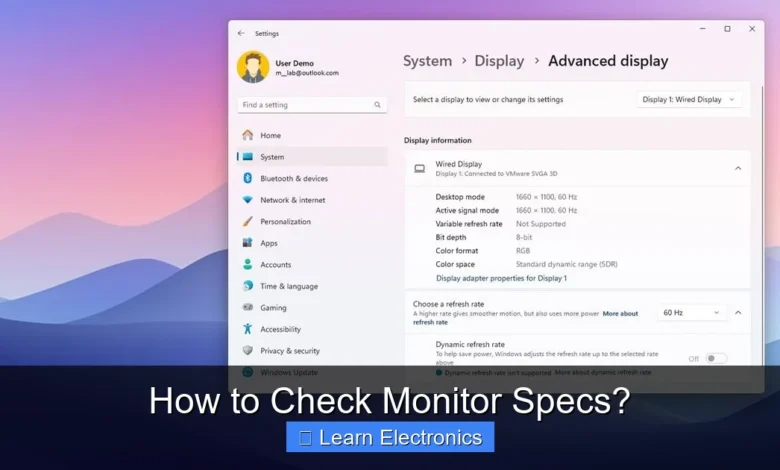 How to Check Monitor Specs?