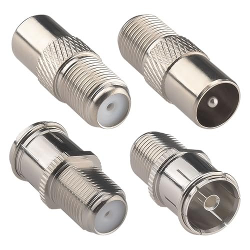 Kaunosta FM Antenna Adapter to Coax Kit 4 Pack.