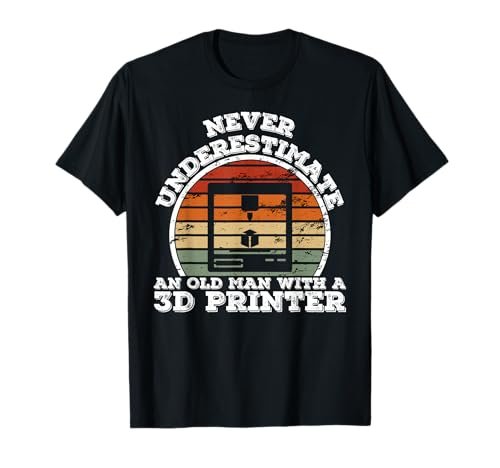 Old Man with A 3D Printer - Funny T-Shirt
