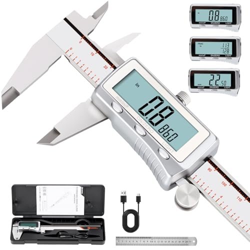 HARDELL Digital Caliper, Rechargeable Caliper Measuring...
