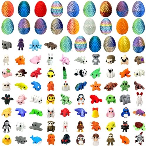 24 Pcs 3D Printed Easter Eggs with Mini Animals Inside.
