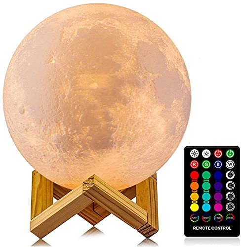 LOGROTATE Moon Lamp, 16 Colors LED Night Light with Stand