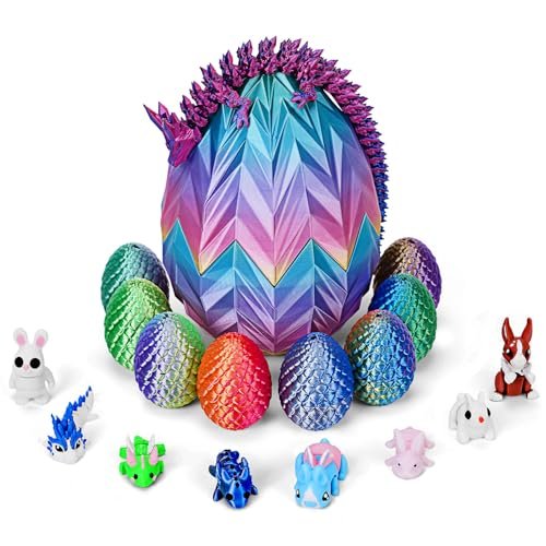 Eisfiel 18Pcs 3D Printed Dragon with Egg, Fidget Toy Set.
