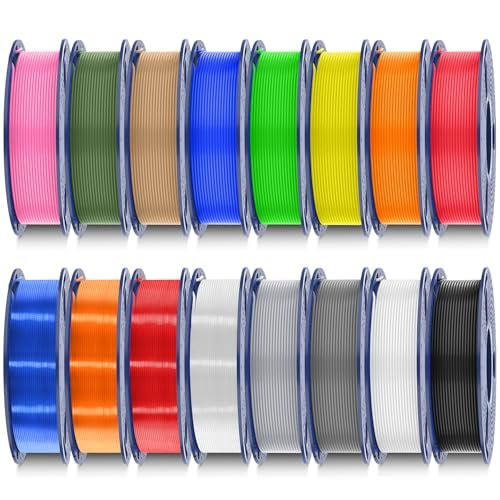 SUNLU PLA Filament 16 Color Bundle Multicolor, 1.75mm 3D...