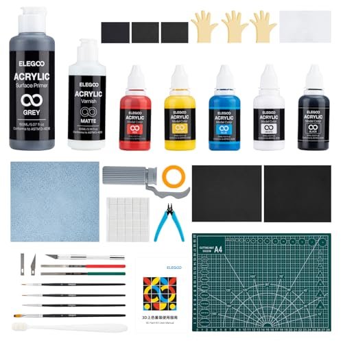 ELEGOO 3D Paint Kit, Multifunctional 3D Printing Models...