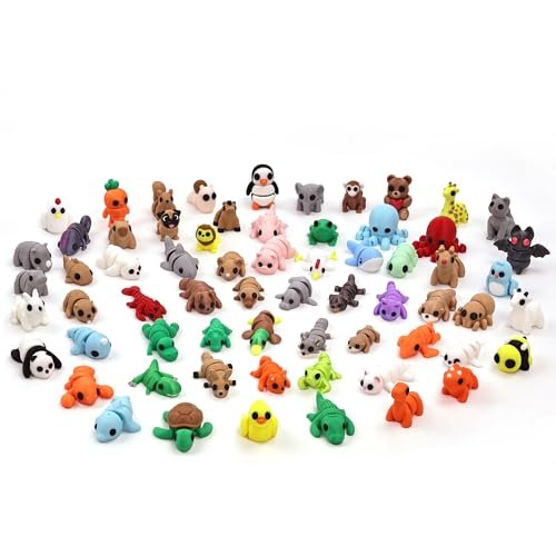 VABAO 65 PCS 3D Printed Animal Figurines Articulated Fidget...