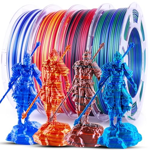 2025 Upgrade Silk 3D Printer Filament Bundle, Dual Color PLA