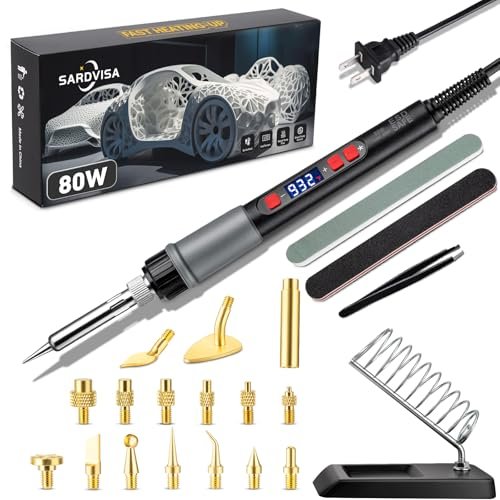 21-in-1 3D Printer Smoothing Tool Kit, 80W Soldering Iron...