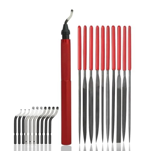 VASTOOLS Deburring Tool Kit,10Pcs Needle File,Metal Handle...