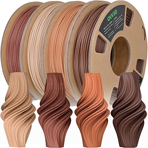 OVV3D Wood 3D Printer Filament Bundle, Wood PLA 1.75mm.