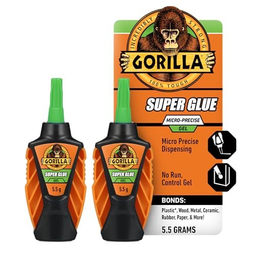Gorilla Micro Precise Super Glue Gel, Cyanoacrylate Fast...
