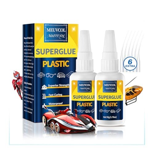 Meuvcol Super Glue for Plastic 100g, Heavy Duty Adhesive...