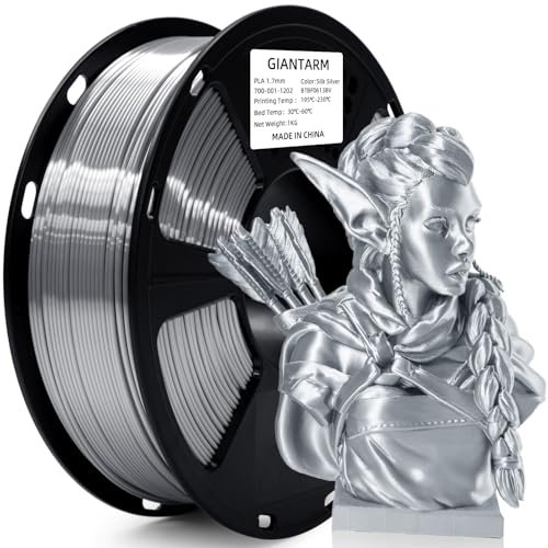 GIANTARM Silk Metallic Silver PLA 3D Printer Filament 1kg