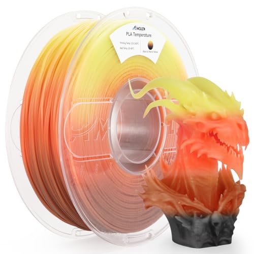 AMOLEN 3D Printer Filament, Triple Color Temp Change PLA...