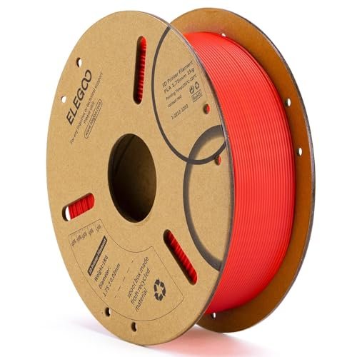 ELEGOO PLA Filament 1.75mm Red 1KG, 3D Printer Dimensional...