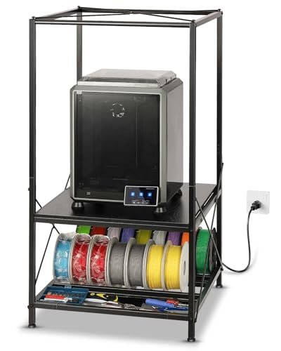 3D Printer Stand with Filament Storage - Heavy Duty 2-Tier
