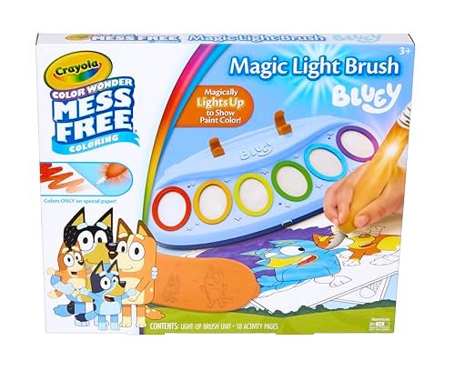 Crayola Bluey Color Wonder Magic Light Brush, Mess-Free...