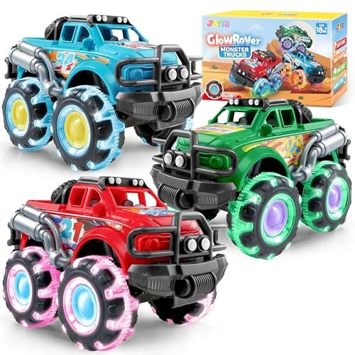 Vroomix 3Pack Monster Truck Toy - Toy with LED Wheels.