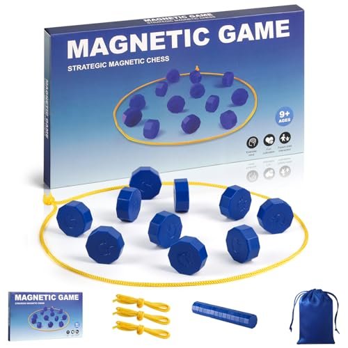 Magnetic Chess Game with 24 Travel-Stones, Magnet String...