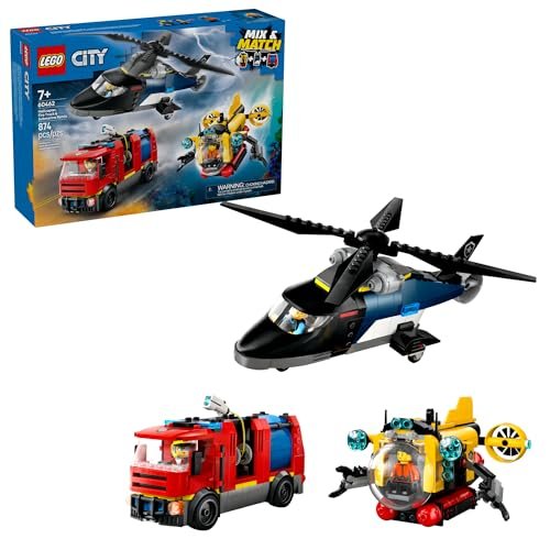 LEGO City Helicopter, Fire Truck & Submarine Remix Building...