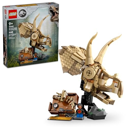 LEGO Jurassic World Dinosaur Fossils Triceratops Skull...