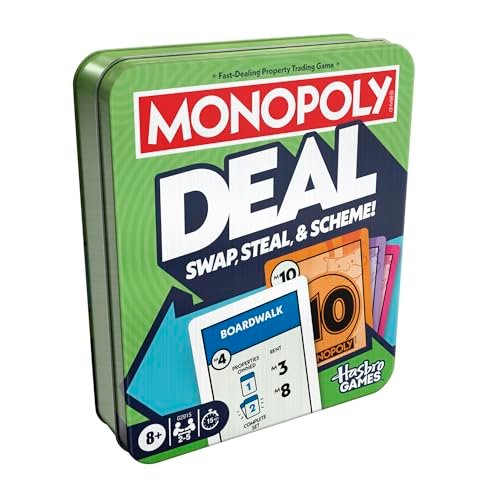 Monopoly Deal Card Game in Collectible Storage Tin.
