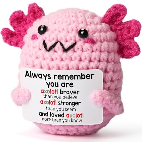WEYON Emotional Support Plush Crochet Axolotl, Mini College...