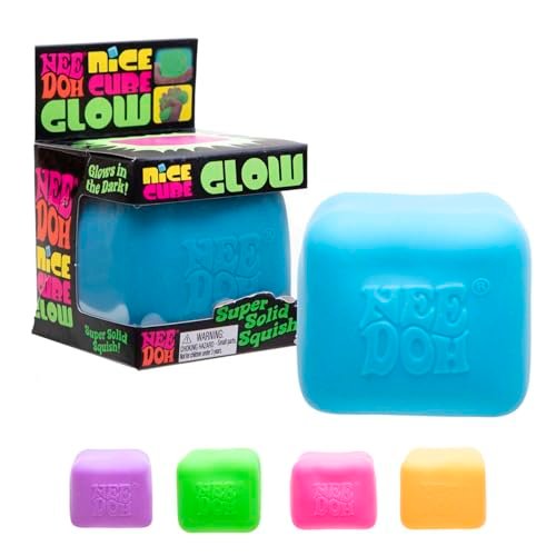 Schylling NeeDoh Nice Cube Glow - Sensory Squish Toy