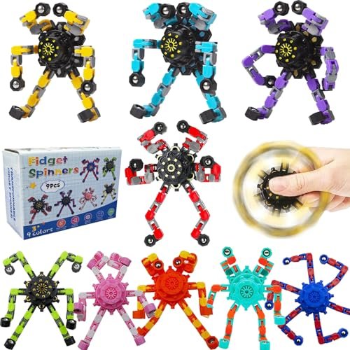 Transformable Fidget Spinners 9-Pack – Sensory Toys for...