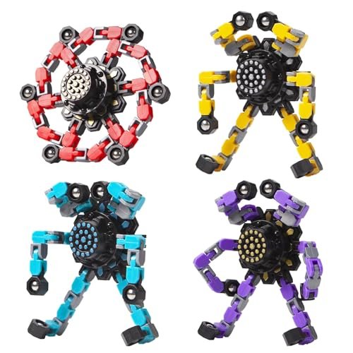 Transformable Fidget Spinners Toys 4 Pcs for Stress Relief