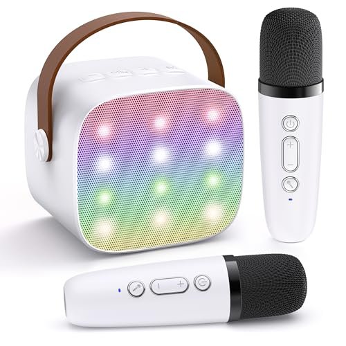 YLL Mini Karaoke Machine for Kids Adults, with 2 Wireless