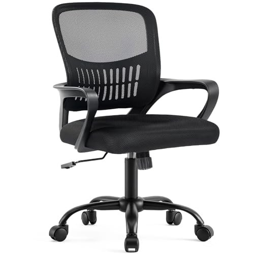 DUMOS Home Office Desk Chair - Ergonomic Mid Back with...