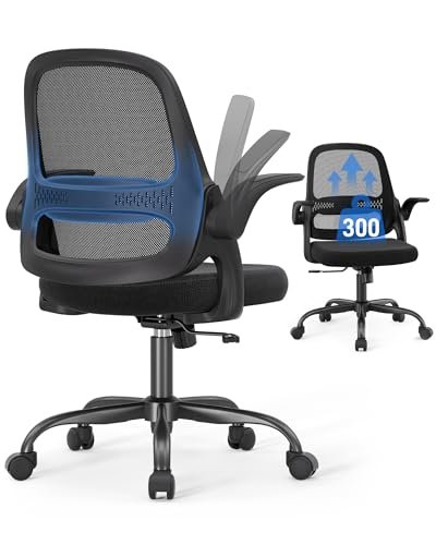 Ergonomic Mesh Office Chair for Home Office, Flip-Up Arms,...