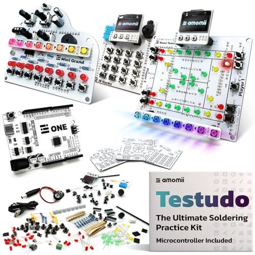 amomii Testudo: Soldering Practice Kit. Build 3 Gadgets:...