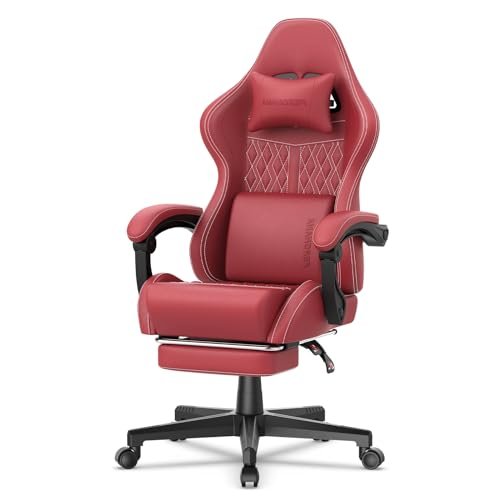 Ferghana Vintage PU Leather Gaming Chair, Ergonomic Gamer...