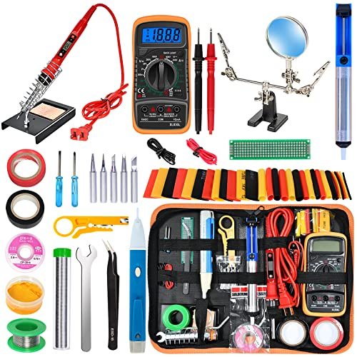 Soldering Iron Kit,80W LCD Digital Soldering Gun with...