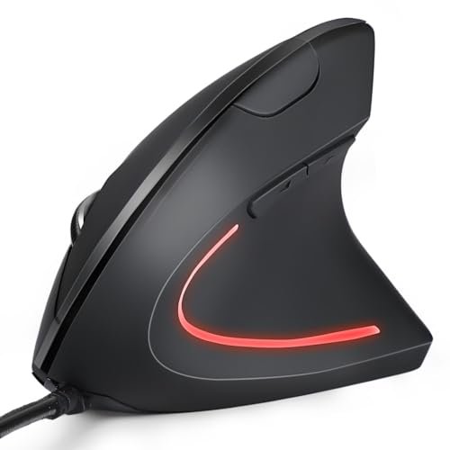 KUNSI Wired Ergonomic Mouse, USB Wired Vertical Mouse with...