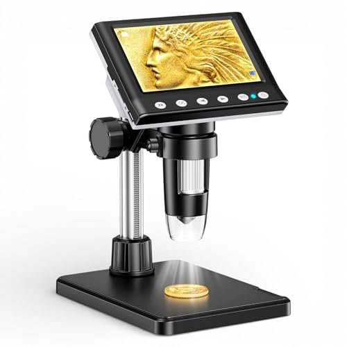 Aikokkl 4.3 Inch LCD Digital Coin Microscope, 1000X USB...