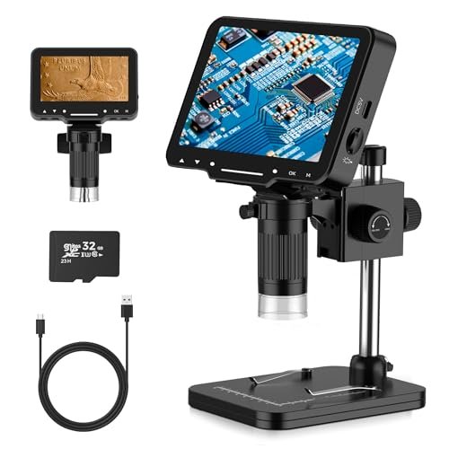 LCD Digital Microscope,4.3 Inch 1080P 10 Megapixels,10MP...