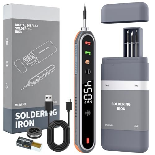 Cordless Soldering Iron Kit, 8s Fast Heat-Up, 1400mAh...