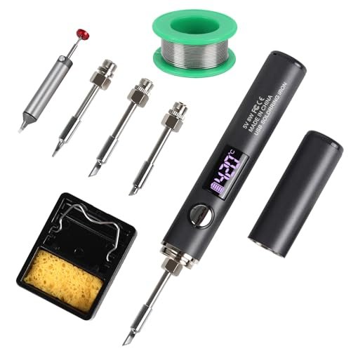 Larlarsa Cordless Soldering Iron Kit, Rechargeable USB-C...