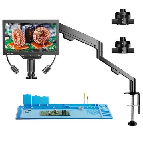 TOMLOV 3D Digital Soldering Microscope: Magnetic Dual Lens...