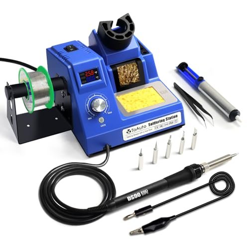 TOAUTO DS90 Soldering Station-°F & °C Dual Digital Display...