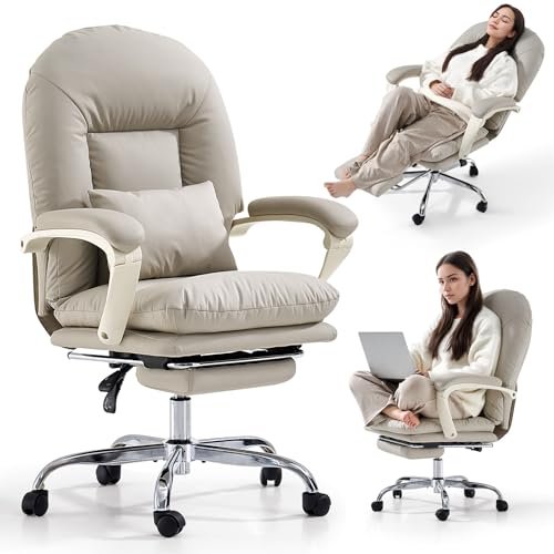 EMIAH Ergonomic Office Chair with Foot Rest Criss Cross...